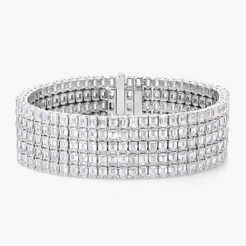 McGraw Five Row Emerald Cut Diamond Bracelet 43.24 ctw