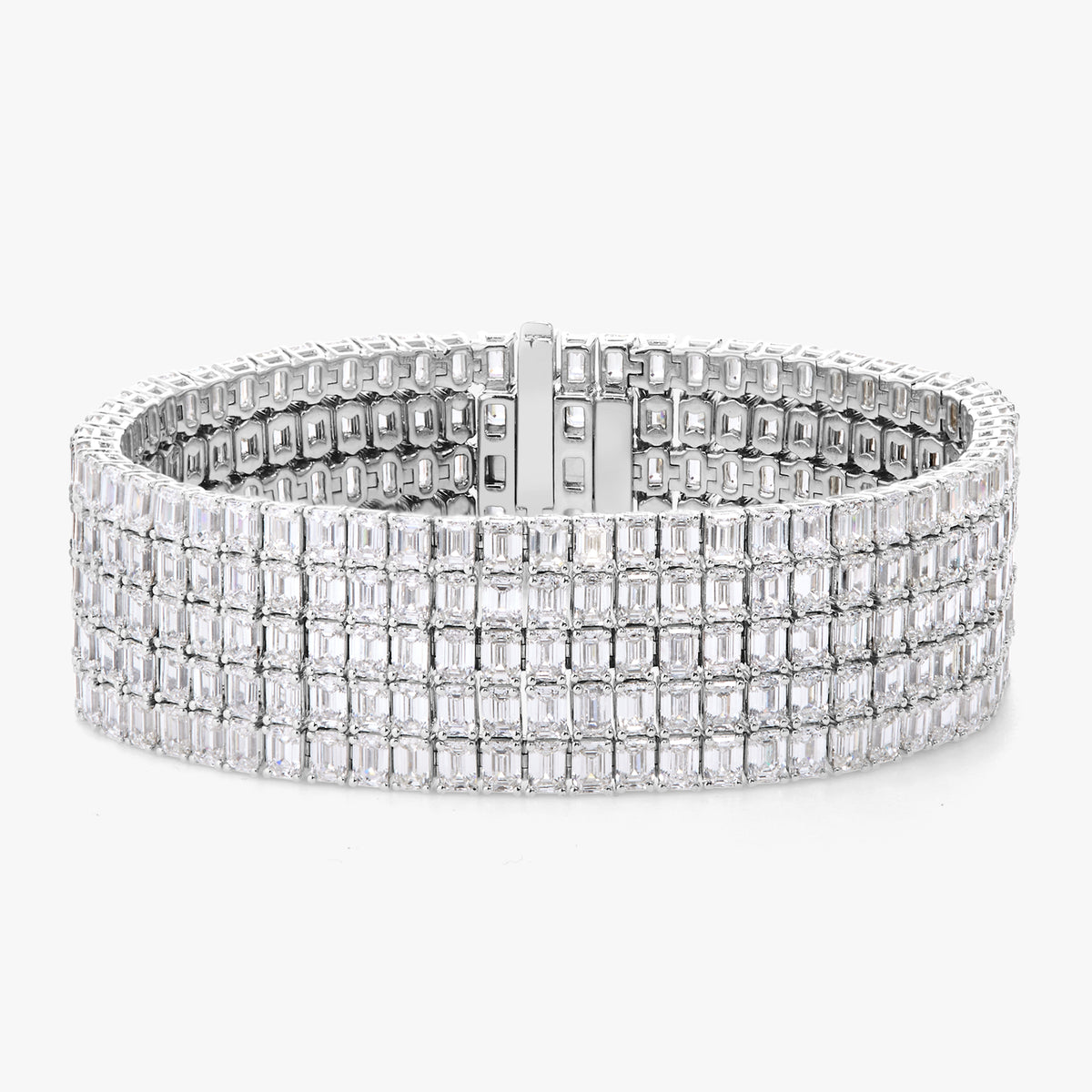 McGraw Five Row Emerald Cut Diamond Bracelet 43.24 ctw