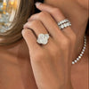 6.01ct Lab Grown Oval Diamond in a Half Moon Setting