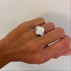 6.01ct Lab Grown Oval Diamond in a Half Moon Setting