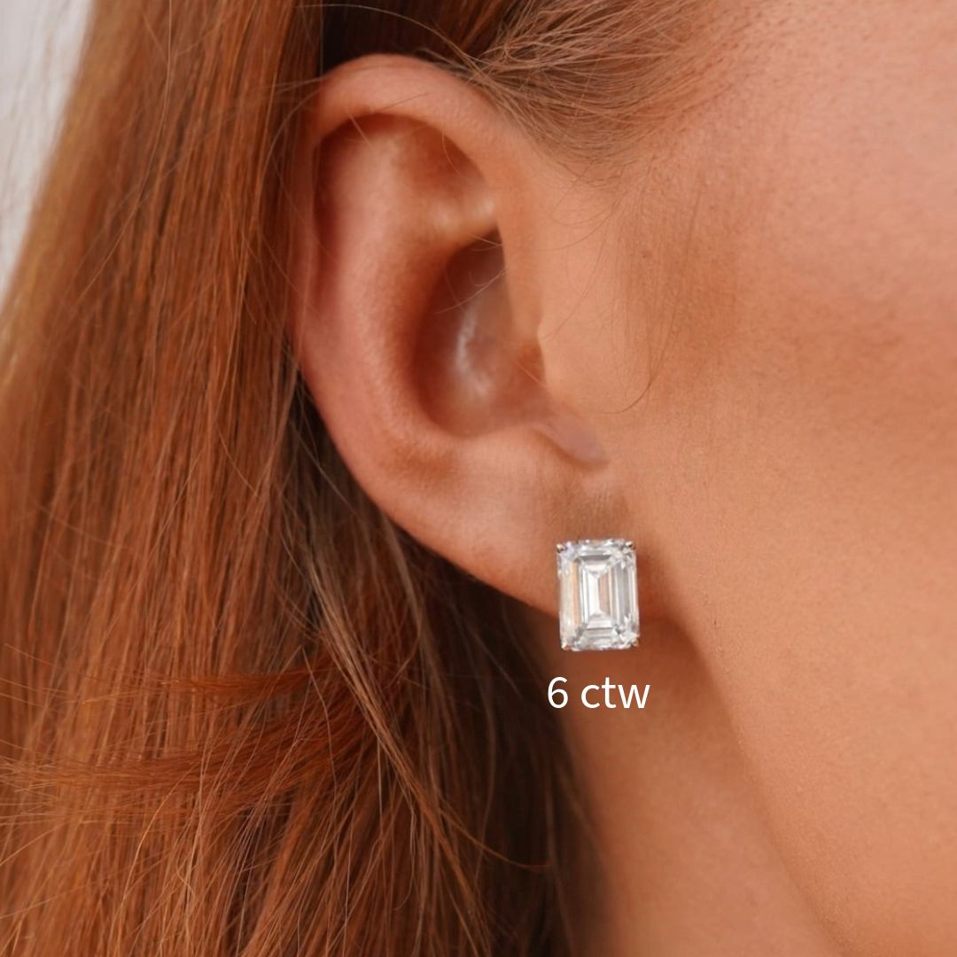 6 ctw emerald stud earrings 