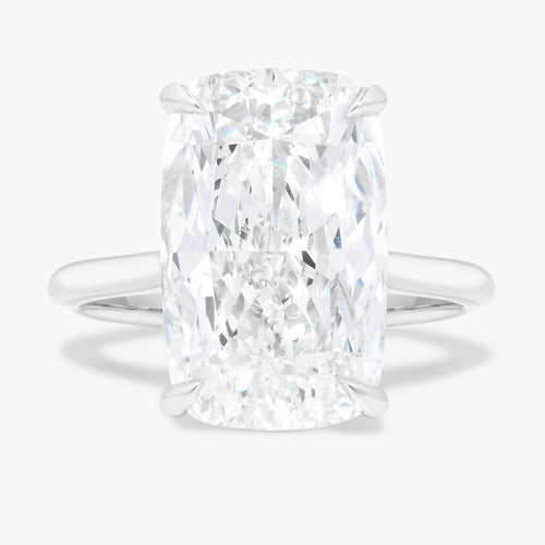 8.01ct Lab Grown Elongated Cushion Diamond in Cathedral Setting