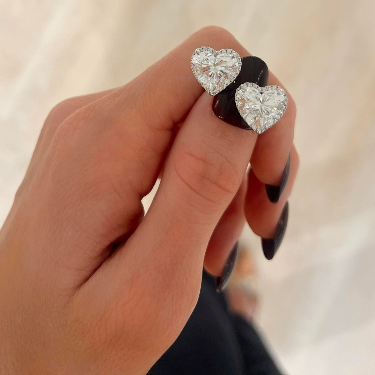8.03ct Lab Grown Toi et Moi Heart Diamond Ring