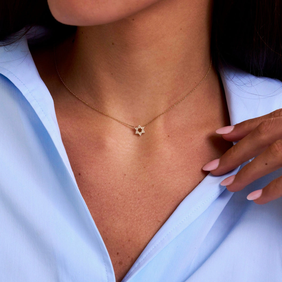 Mini Star of David Diamond Necklace