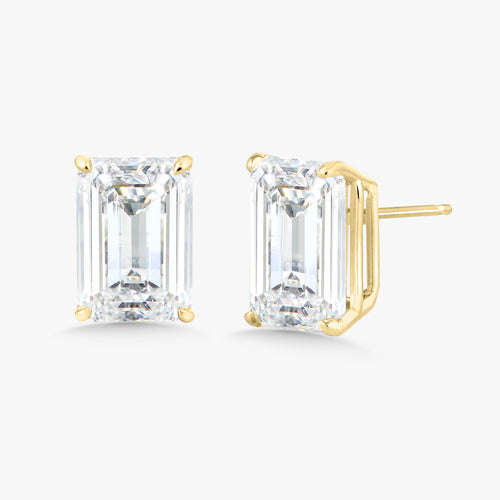 Lab Grown Emerald Cut Diamond Studs 10 ctw