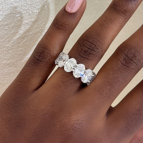 9.33 ctw scalloped oval band