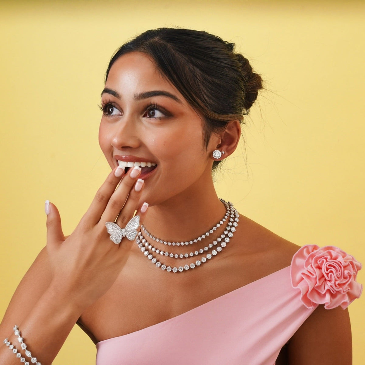 Acadia Asscher Cut Diamond Butterfly Cocktail Ring

