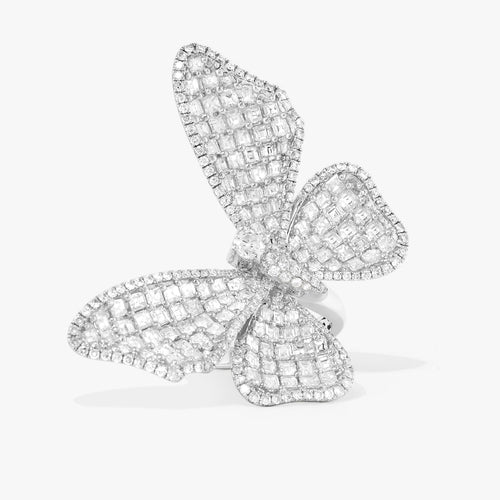 Acadia Asscher Cut Diamond Butterfly Cocktail Ring 7.00 ctw
