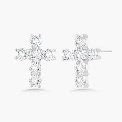 Adalia Diamond Cross Stud Earrings 1 ctw