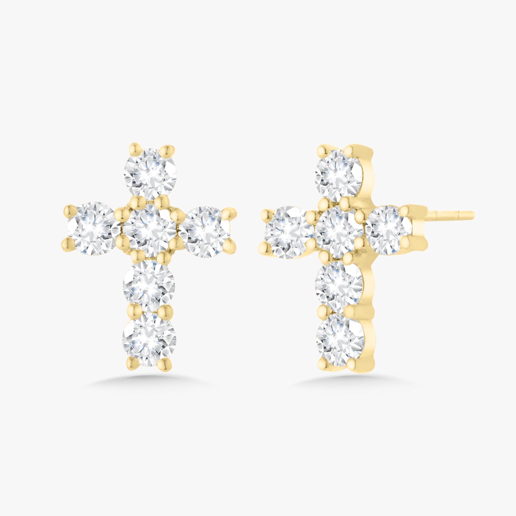 Adalia Diamond Cross Stud Earrings 1 ctw – RWFJ