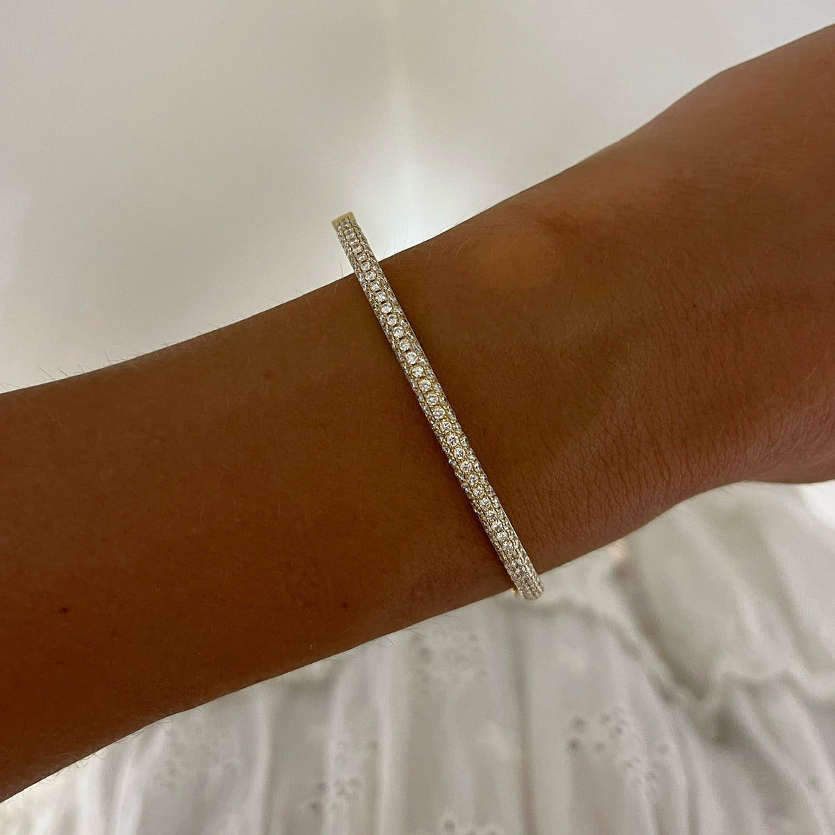 Adalyn Pave Diamond Bangle Bracelet 2 ctw & 3 ctw