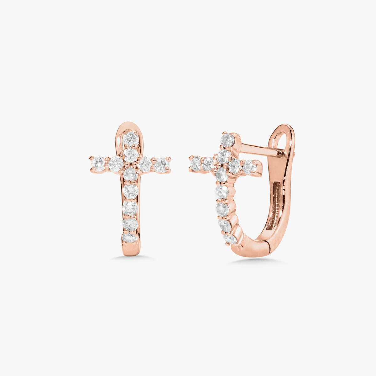 Adina Diamond Cross Huggies – RWFJ - Main Image