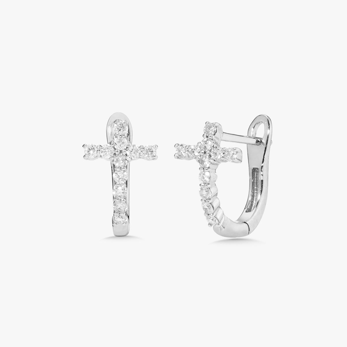 Adina Diamond Cross Huggies – RWFJ - Main Image