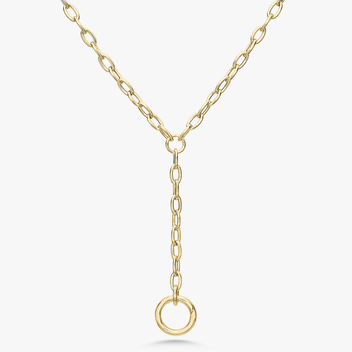 Lariat Oval Link Chain with Openable Clasp