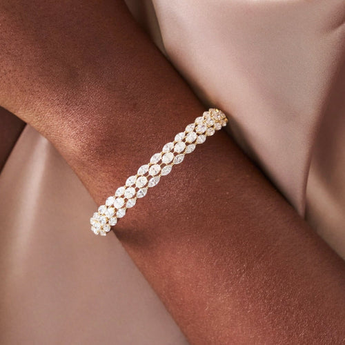 Alegria Marquise & Oval Diamond Bangle Bracelet 8.45 ctw
