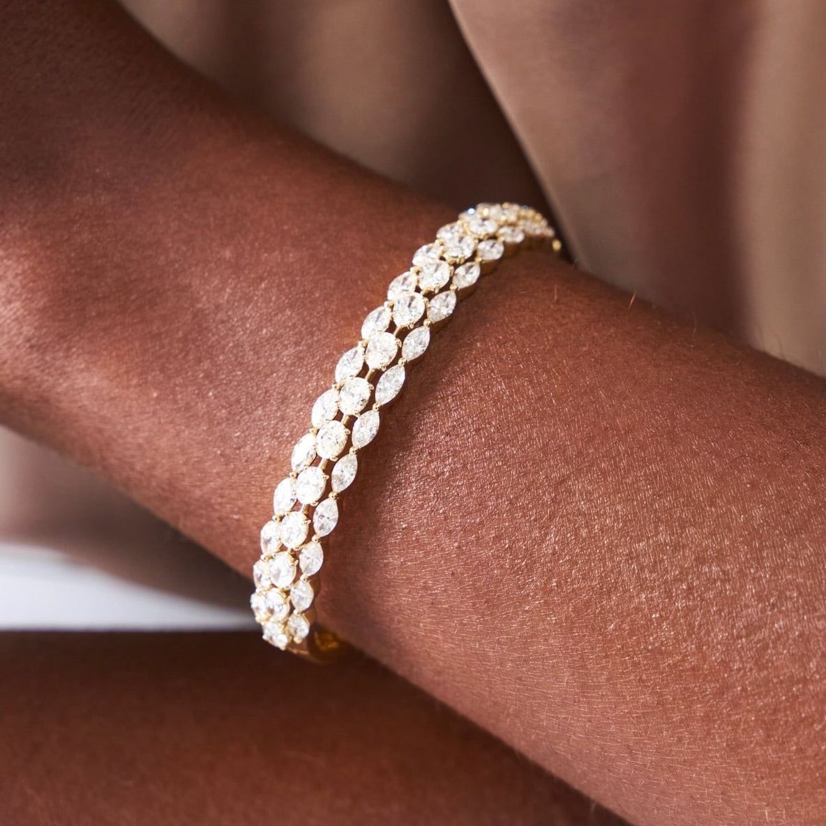 Alegria Marquise & Oval Diamond Bangle Bracelet 8.45 ctw
