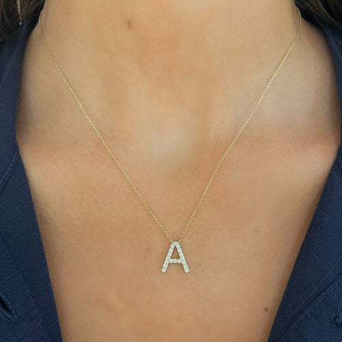 Alphabet Affixed Diamond Necklace