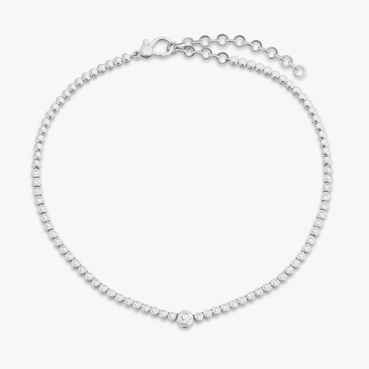 Amira Diamond Bezel Tennis Necklace with Removable Lariat 5.20 ctw