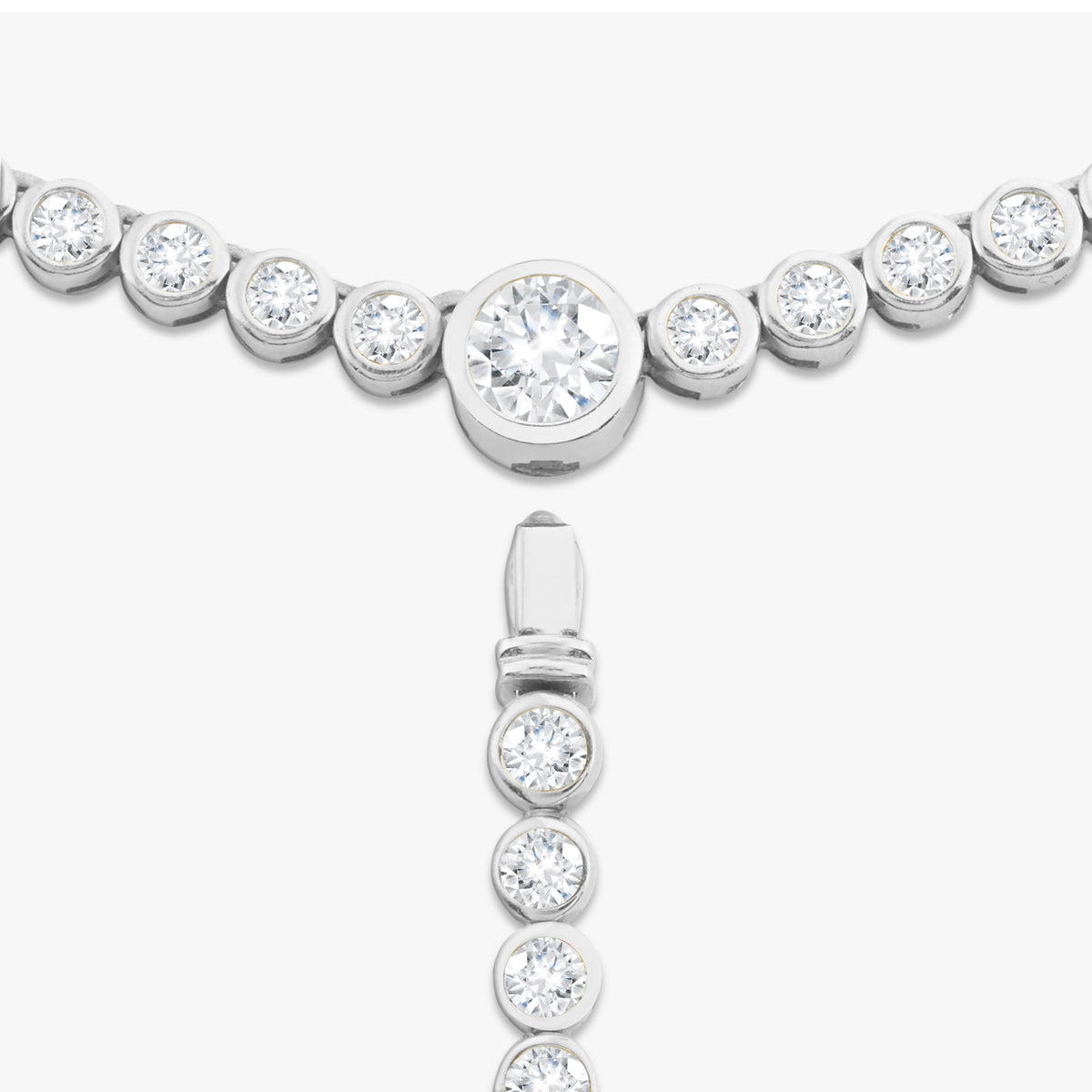 Amira Diamond Bezel Tennis Necklace with Removable Lariat 5.20 ctw