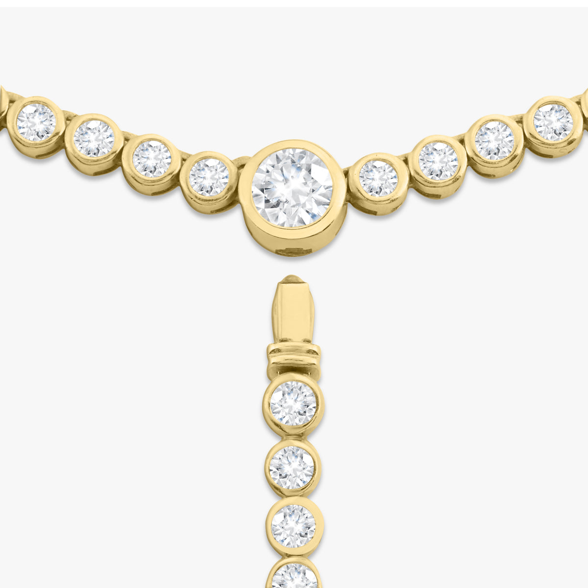 Amira Diamond Bezel Tennis Necklace with Removable Lariat 5.20 ctw