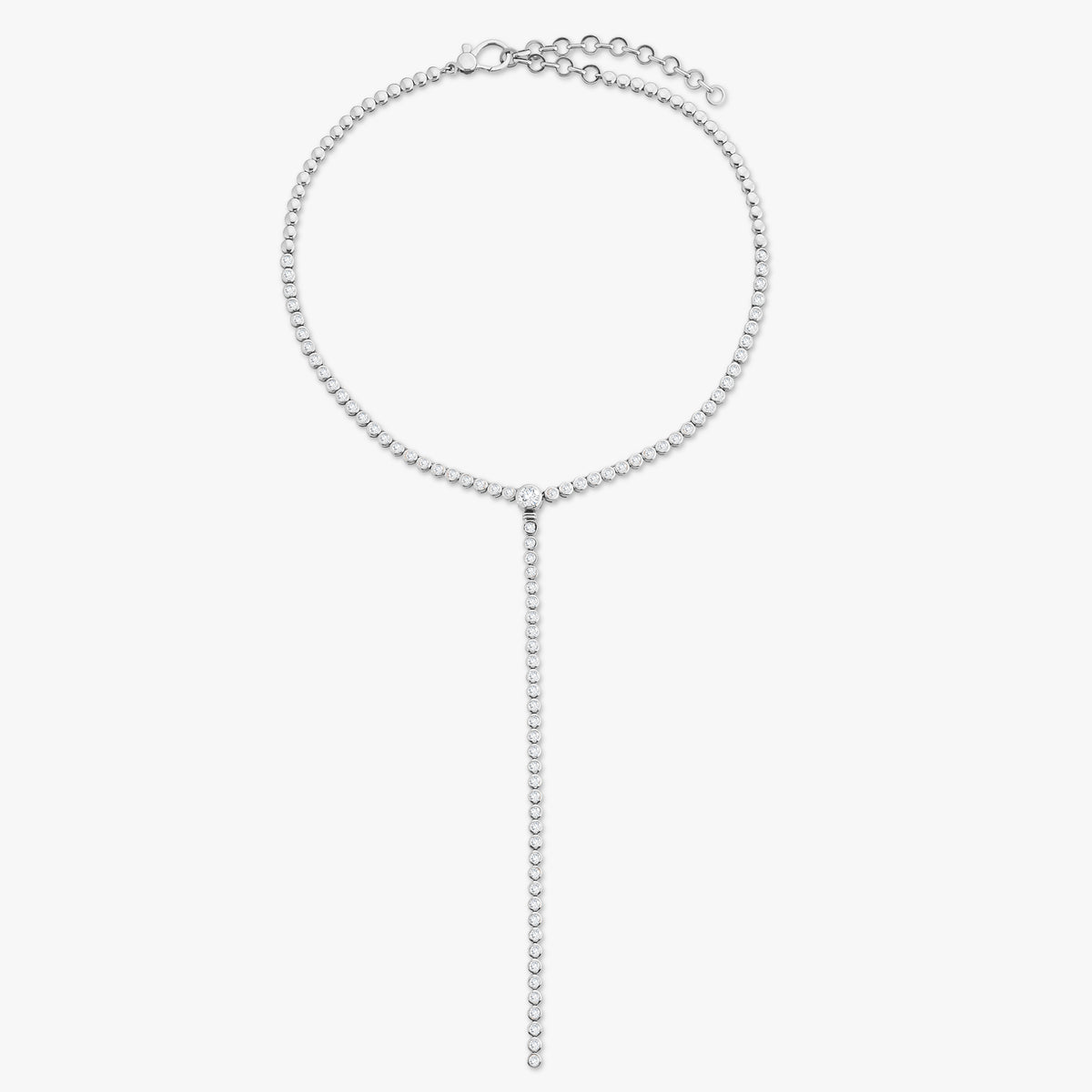 Amira Diamond Bezel Tennis Necklace with Removable Lariat 5.20 ctw