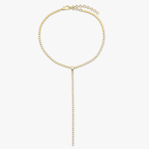 Amira Diamond Bezel Tennis Necklace with Removable Lariat 5.20 ctw