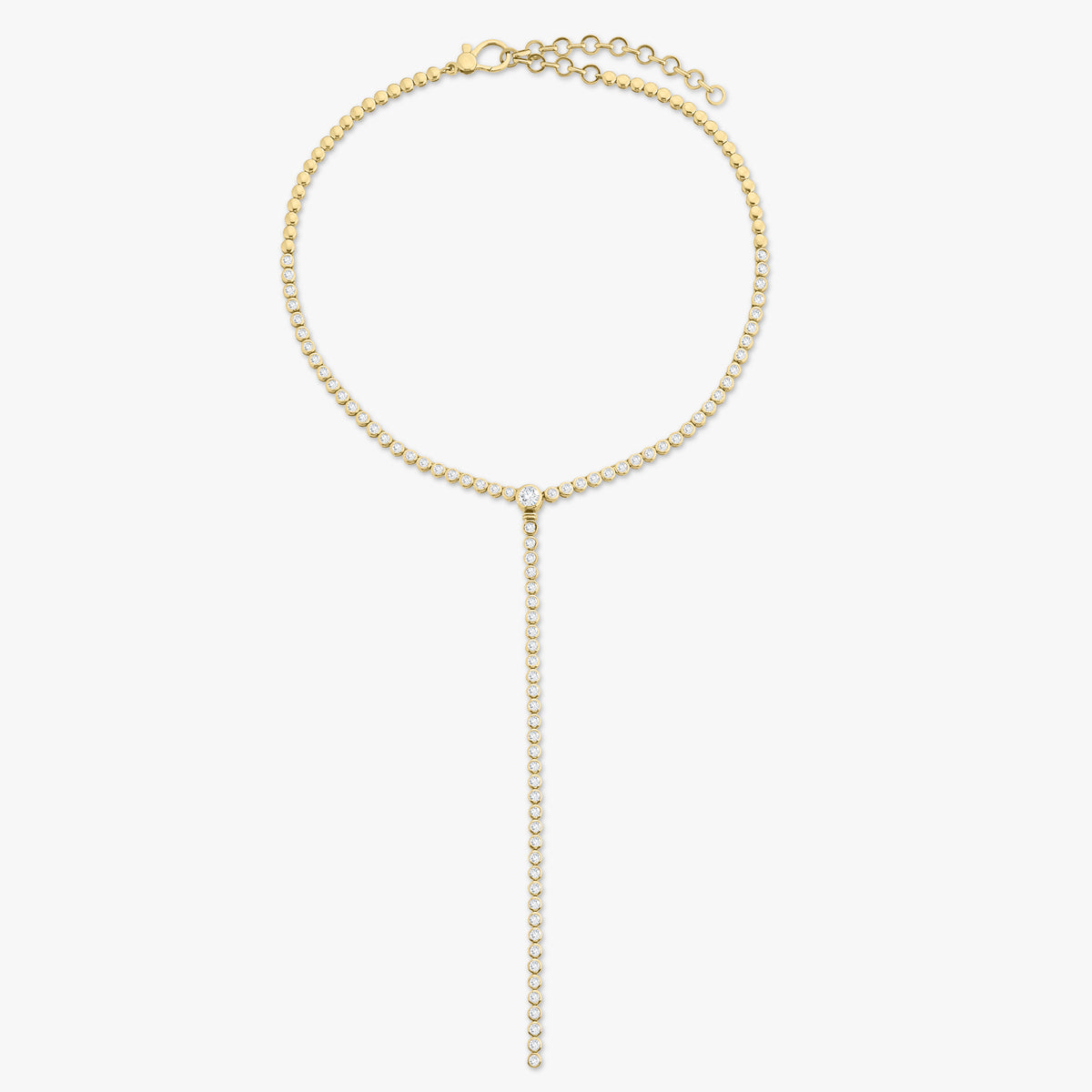 Amira Diamond Bezel Tennis Necklace with Removable Lariat 5.20 ctw