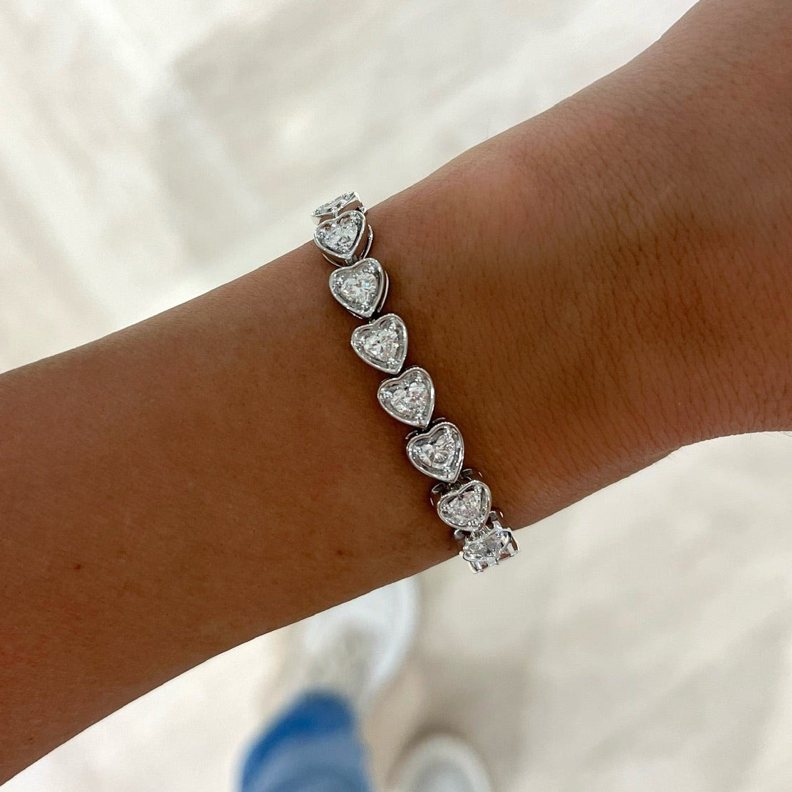 Annamaria Heart Diamond Tennis Bracelet 7.70 ctw
