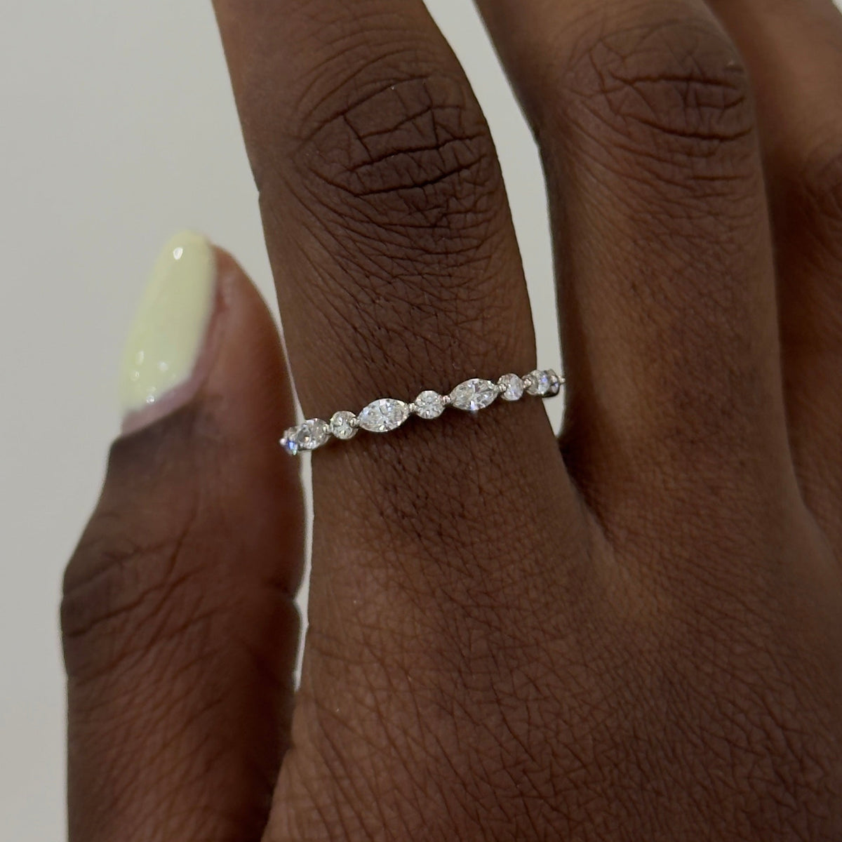 Ansley Alternating Marquis & Round Diamond Band