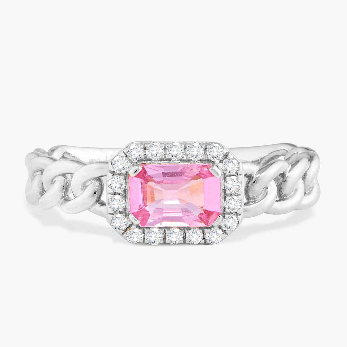 Aster Pink Sapphire Chain Link Ring