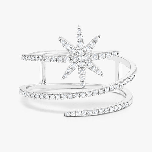 Asteria Star Diamond Crossover Ring