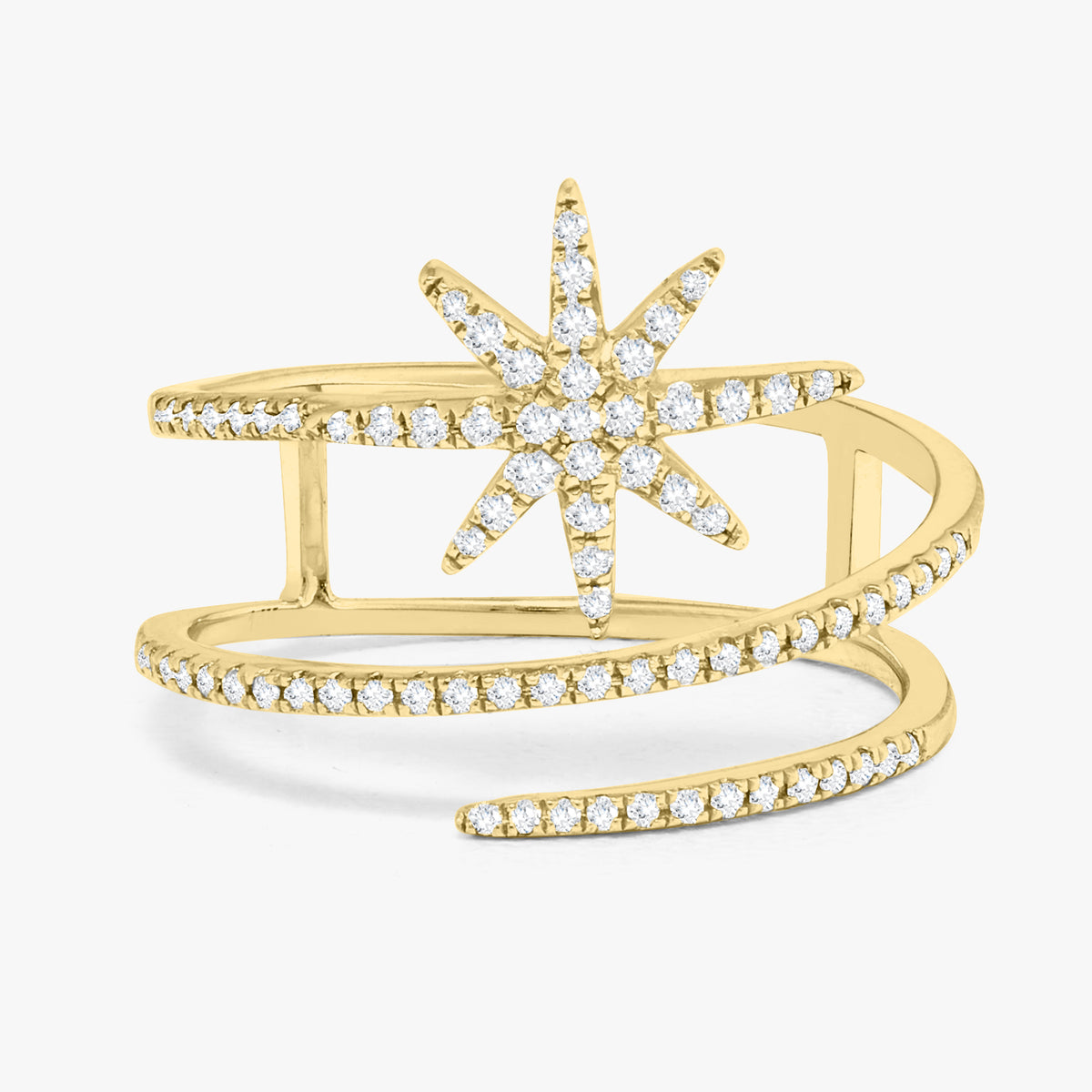 Asteria Star Diamond Crossover Ring