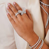 Aurelia Asscher Cut Diamond Butterfly Cocktail Ring 4.10 ctw
