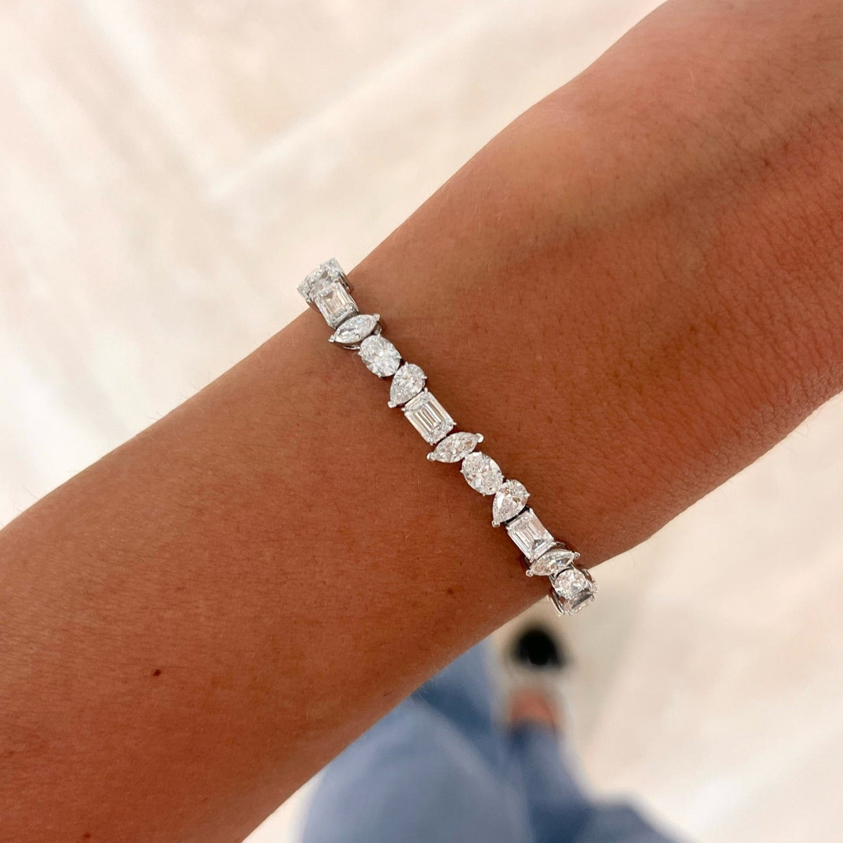 Axel Multi Mixed Shape Diamond Tennis Bracelet 11.59 ctw