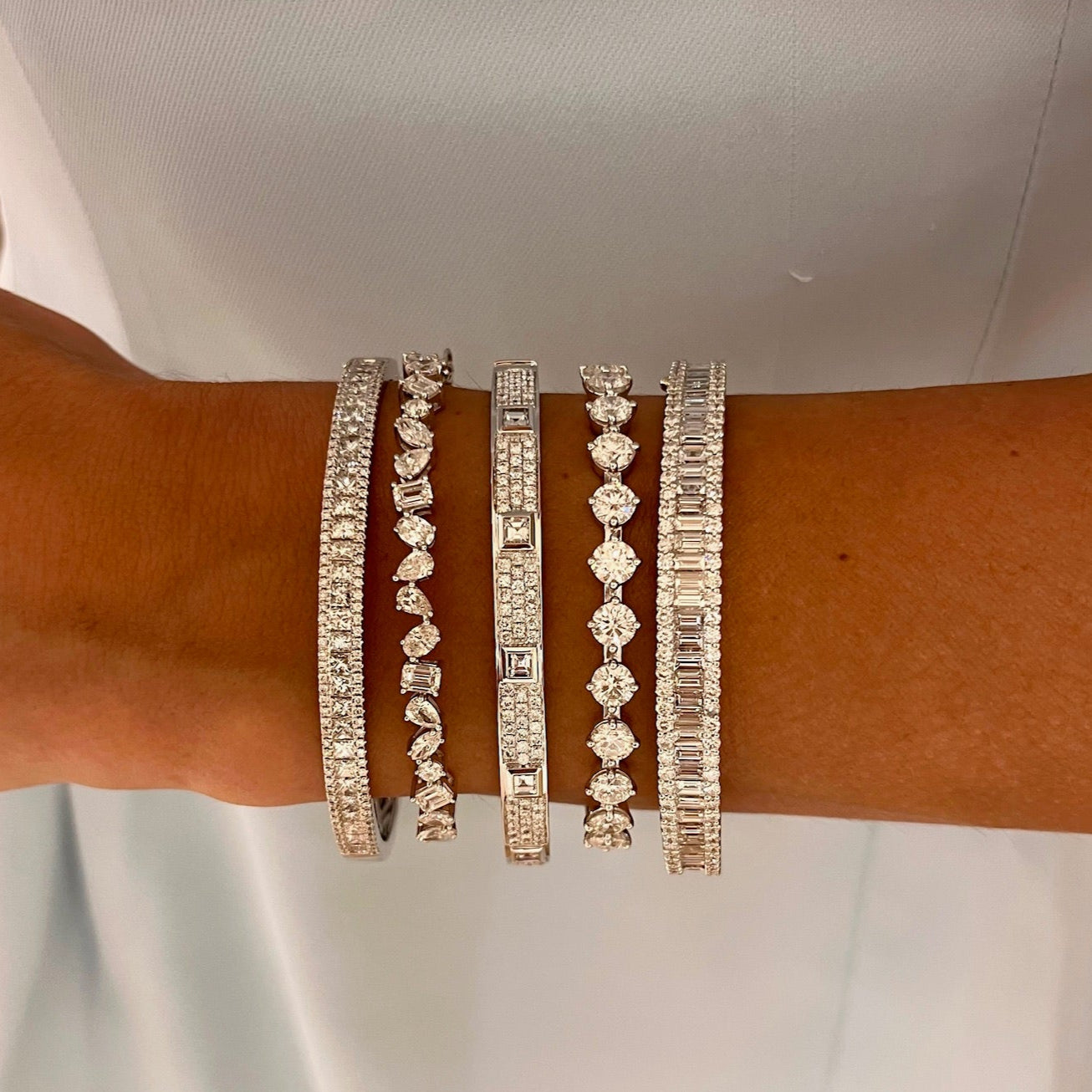 Kehlani Multi Mixed Shape Diamond Bangle Bracelet 3.08 ctw – RWFJ