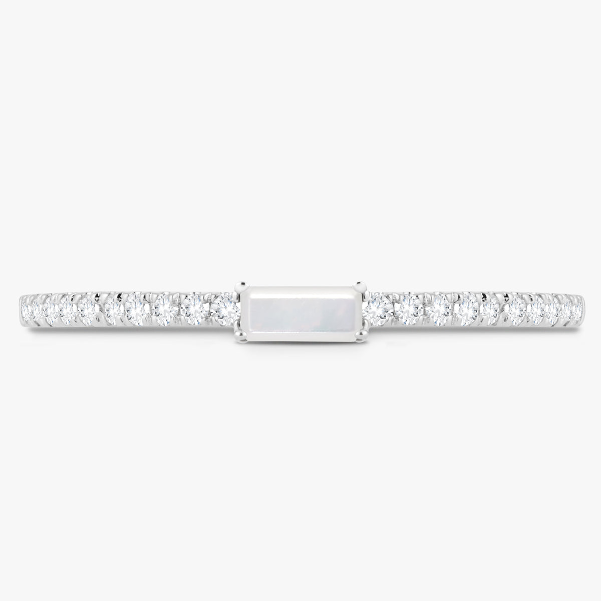 Baguette Birthstone and Diamond Stacking Band Ring