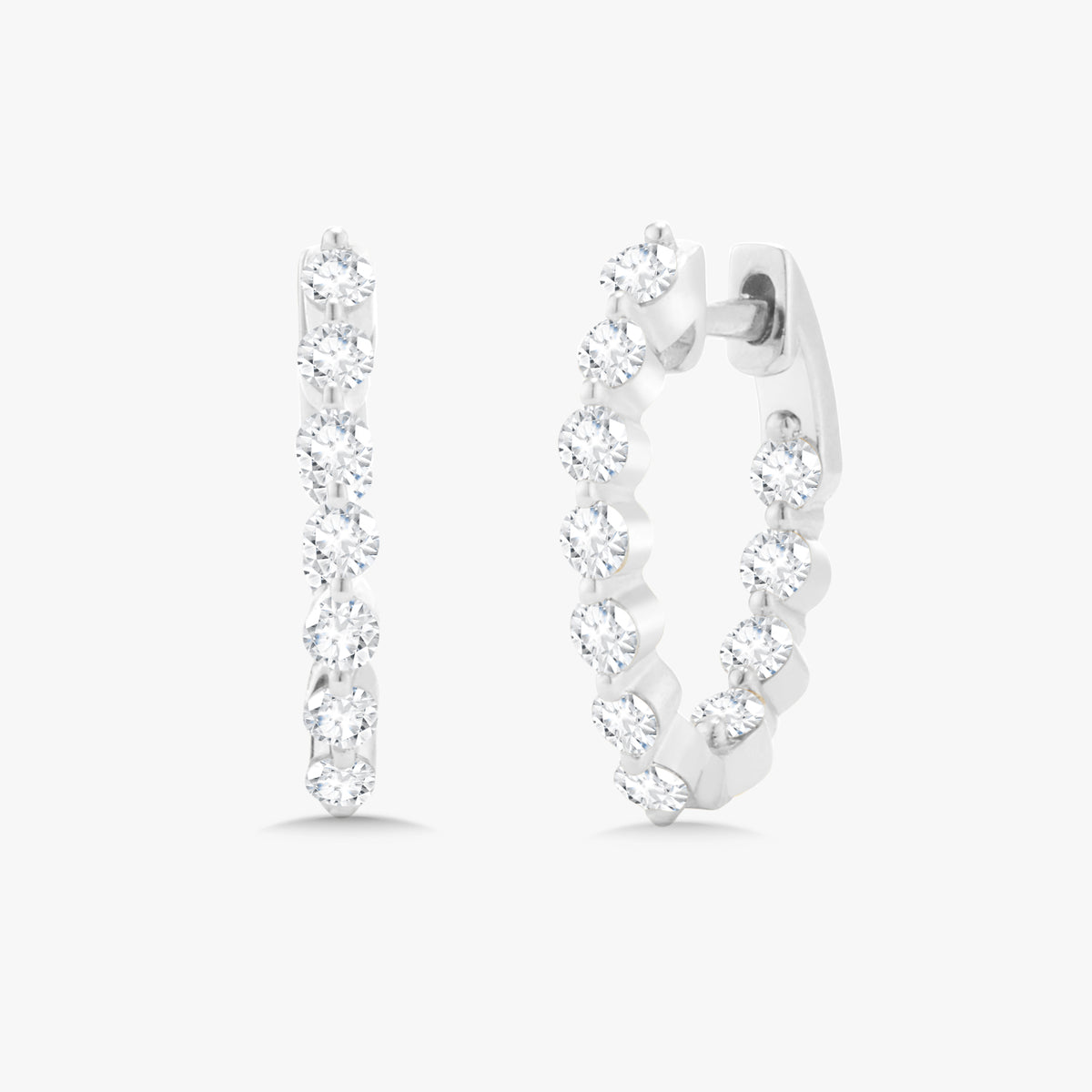 Baby Charlie Cloud® Double Sided Diamond Huggie Earrings 0.86 ctw