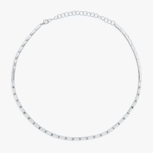 East to West Baguette Diamond Adjustable Choker Necklace 7.37 ctw