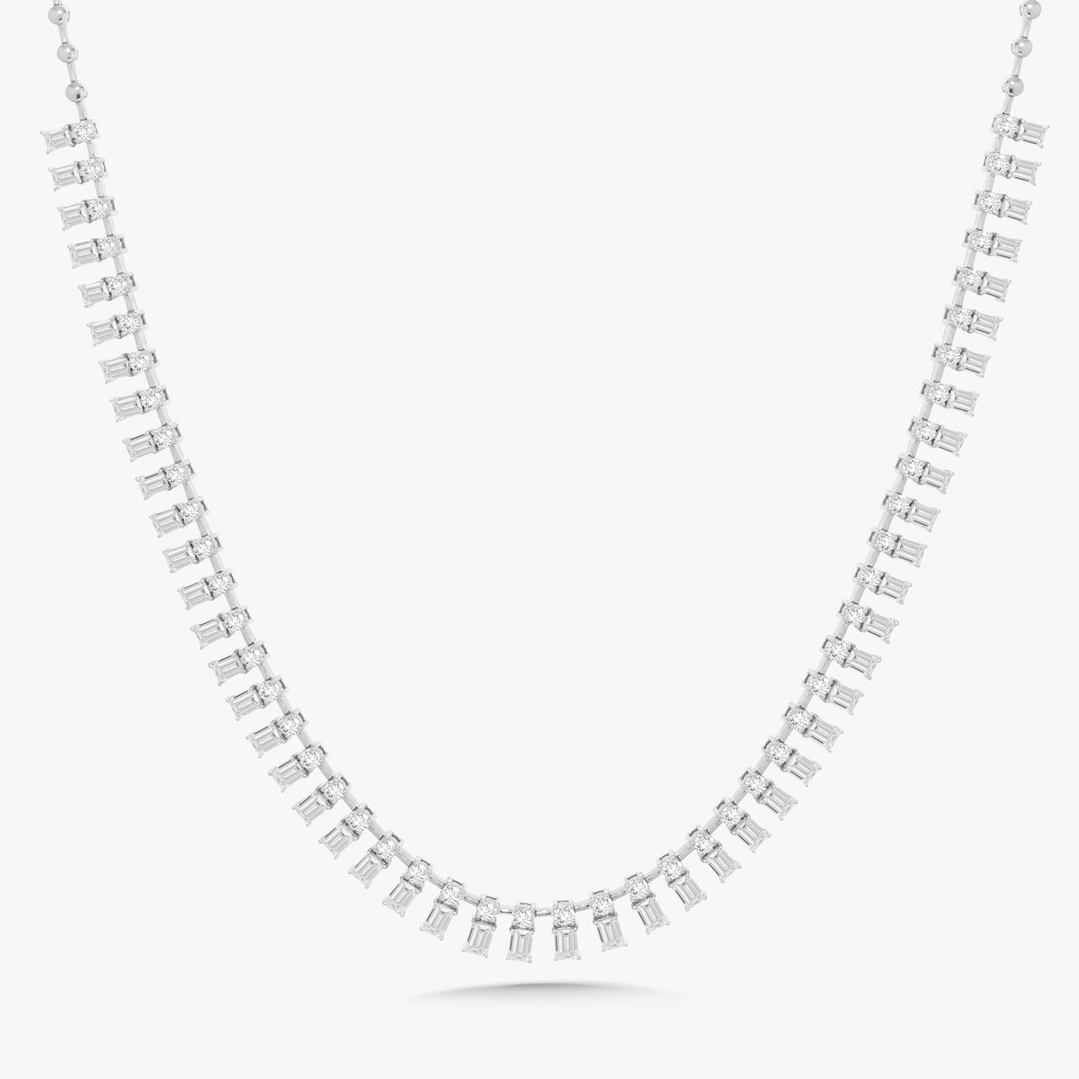 Dulce Baguette Diamond Illusion Station Necklace 12.22 ctw