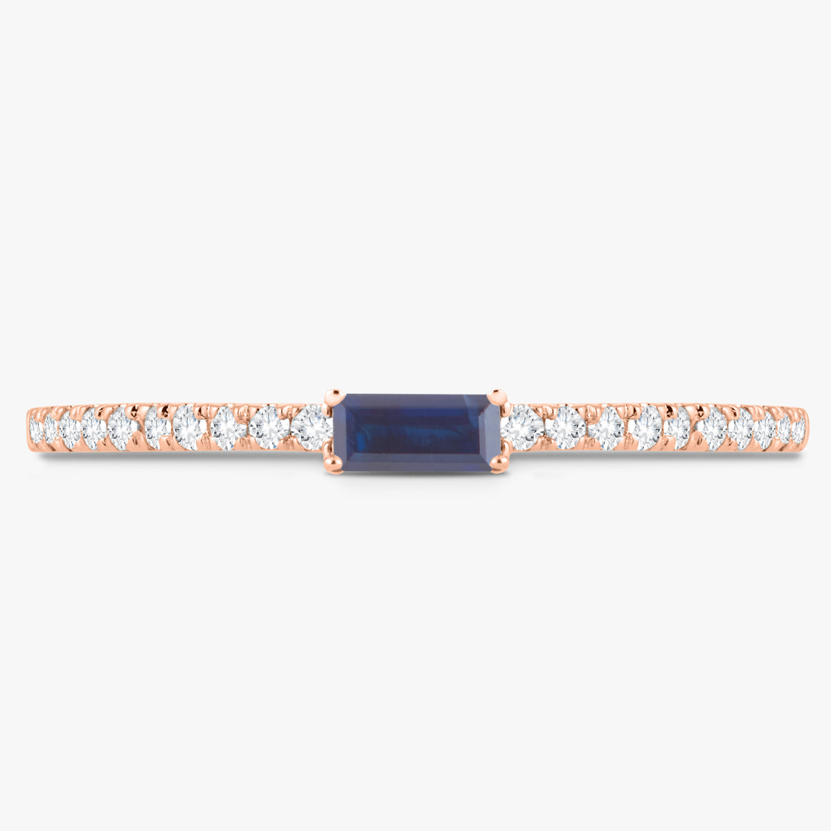 Baguette Birthstone and Diamond Stacking Band Ring