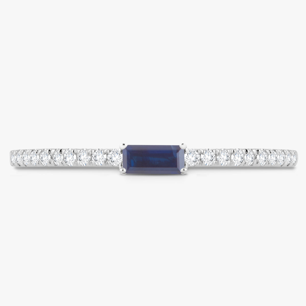 Baguette Birthstone and Diamond Stacking Band Ring