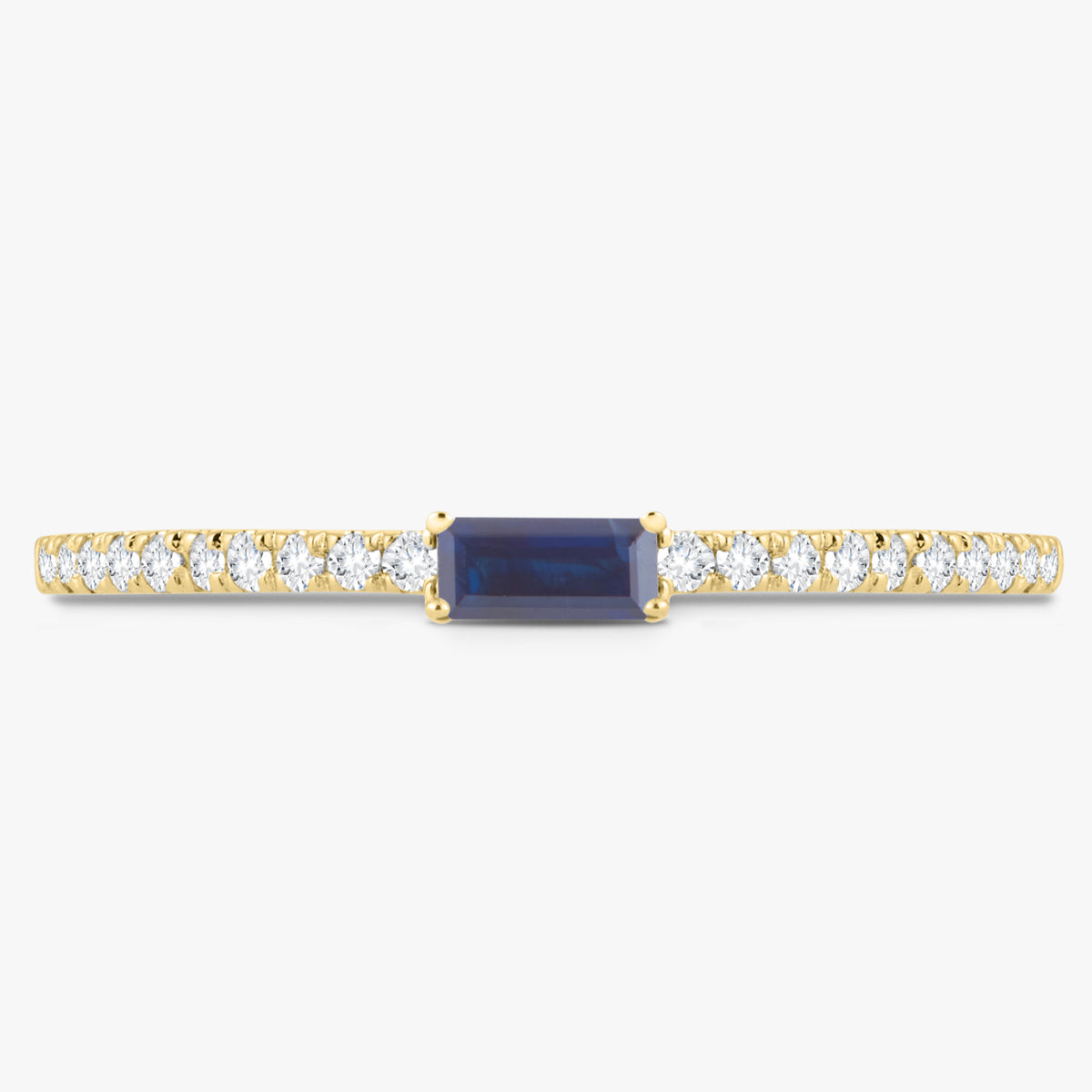 Baguette Birthstone and Diamond Stacking Band Ring