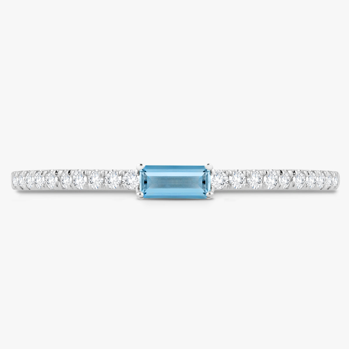 Baguette Birthstone and Diamond Stacking Band Ring