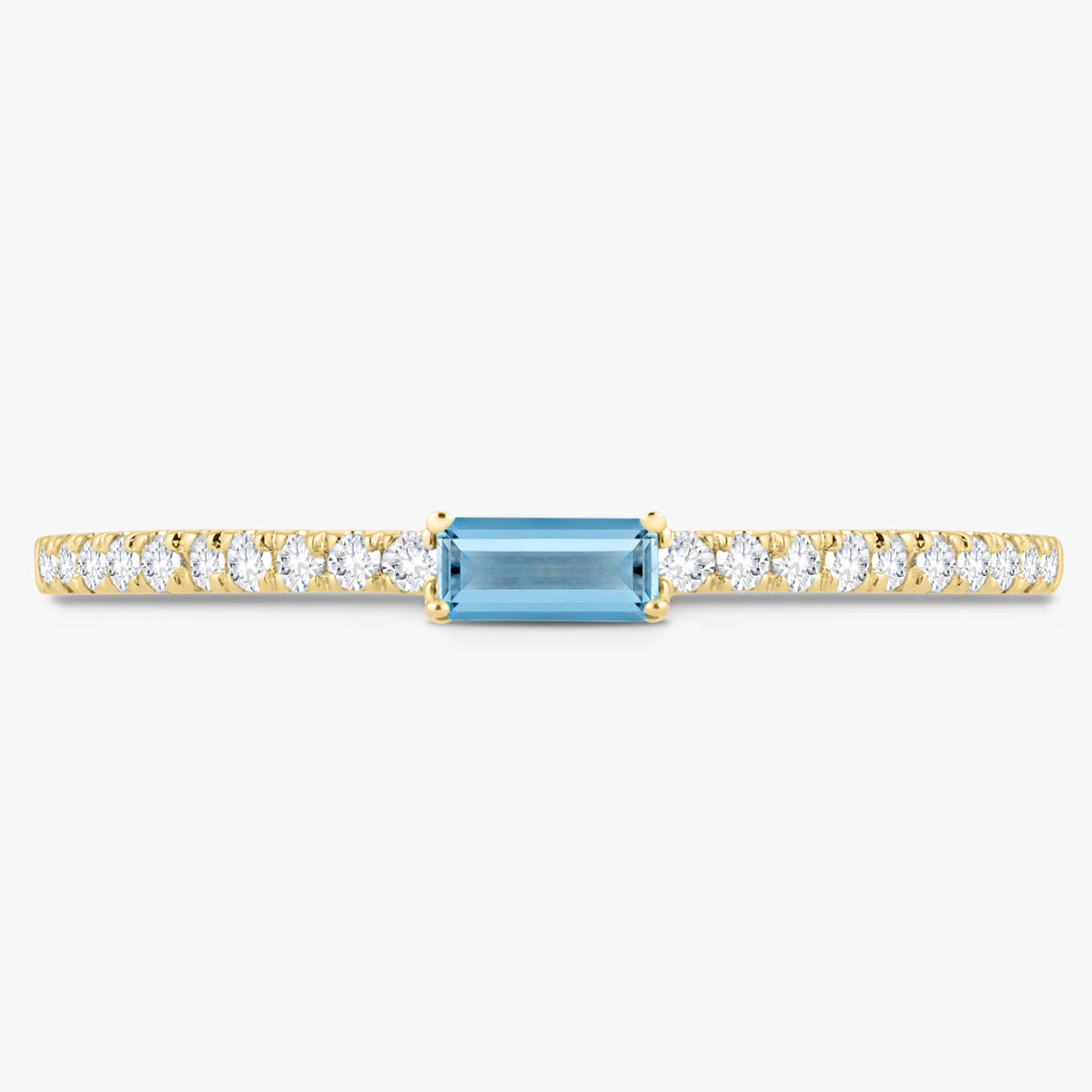 Baguette Birthstone and Diamond Stacking Band Ring