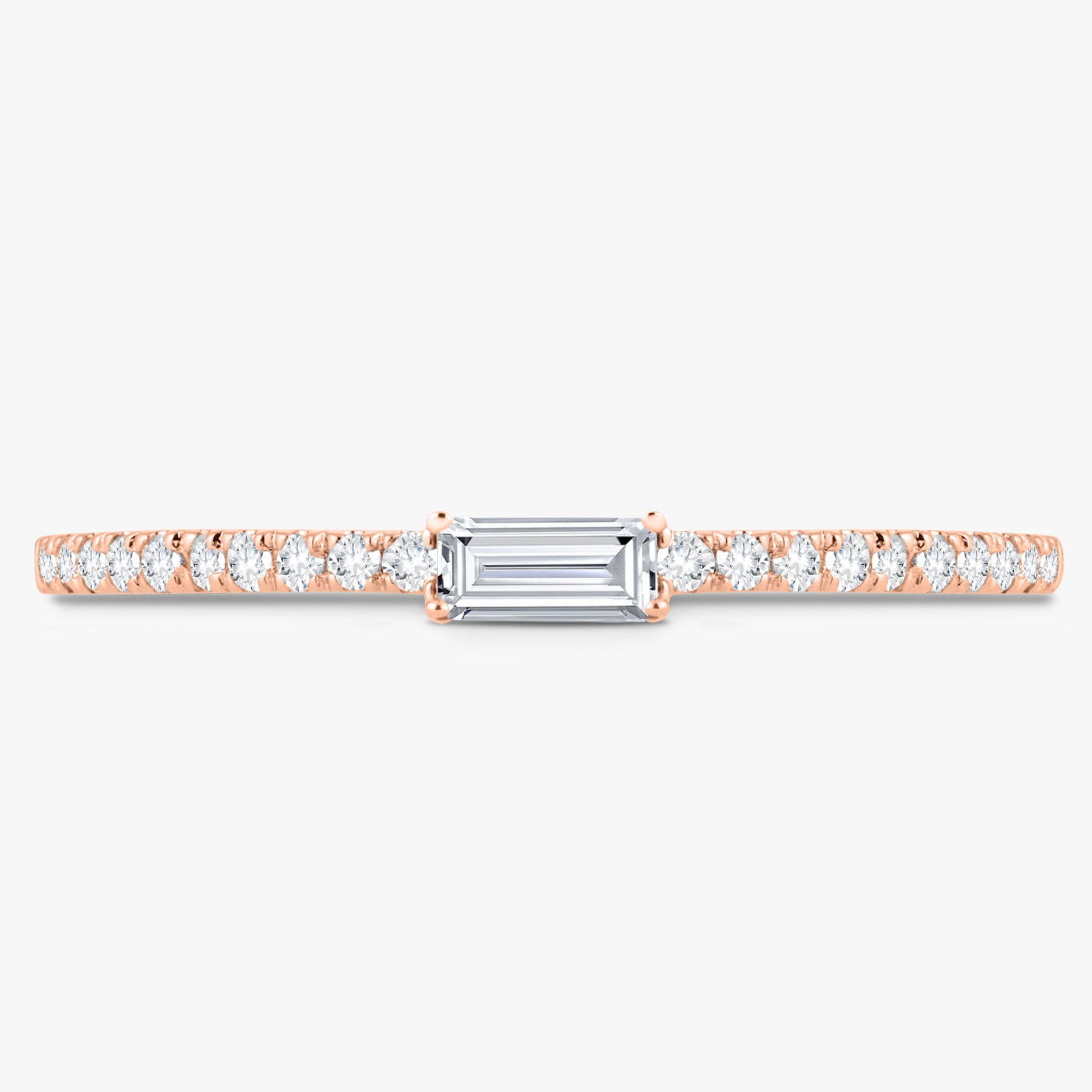 選べる 誕生石 パラレル Baguette リング Baguette Birthstone and Diamond Stacking Band Ring – RWFJ