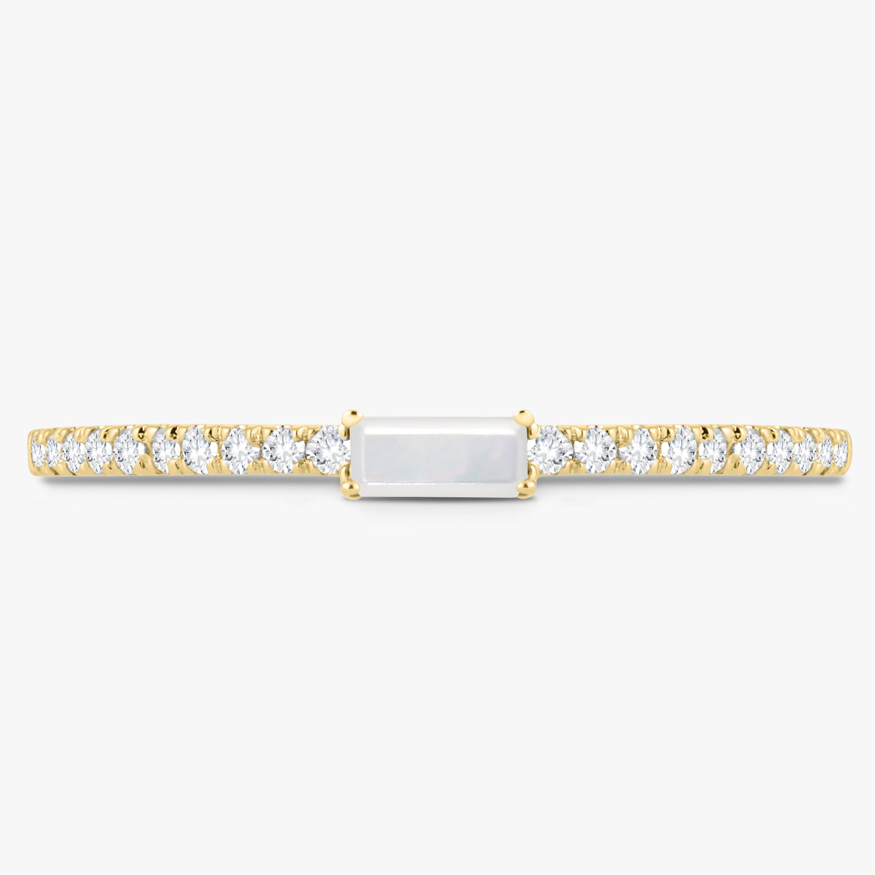 Baguette Birthstone and Diamond Stacking Band Ring – RWFJ