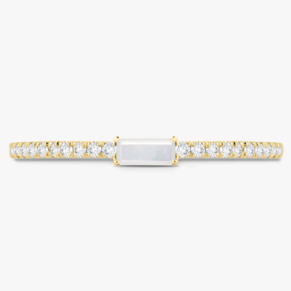 Baguette Birthstone and Diamond Stacking Band Ring