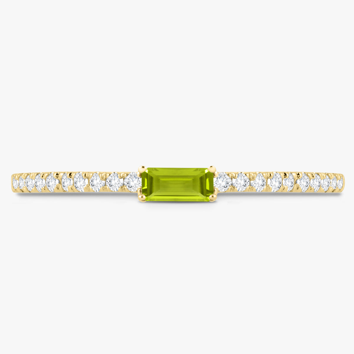 Baguette Birthstone and Diamond Stacking Band Ring