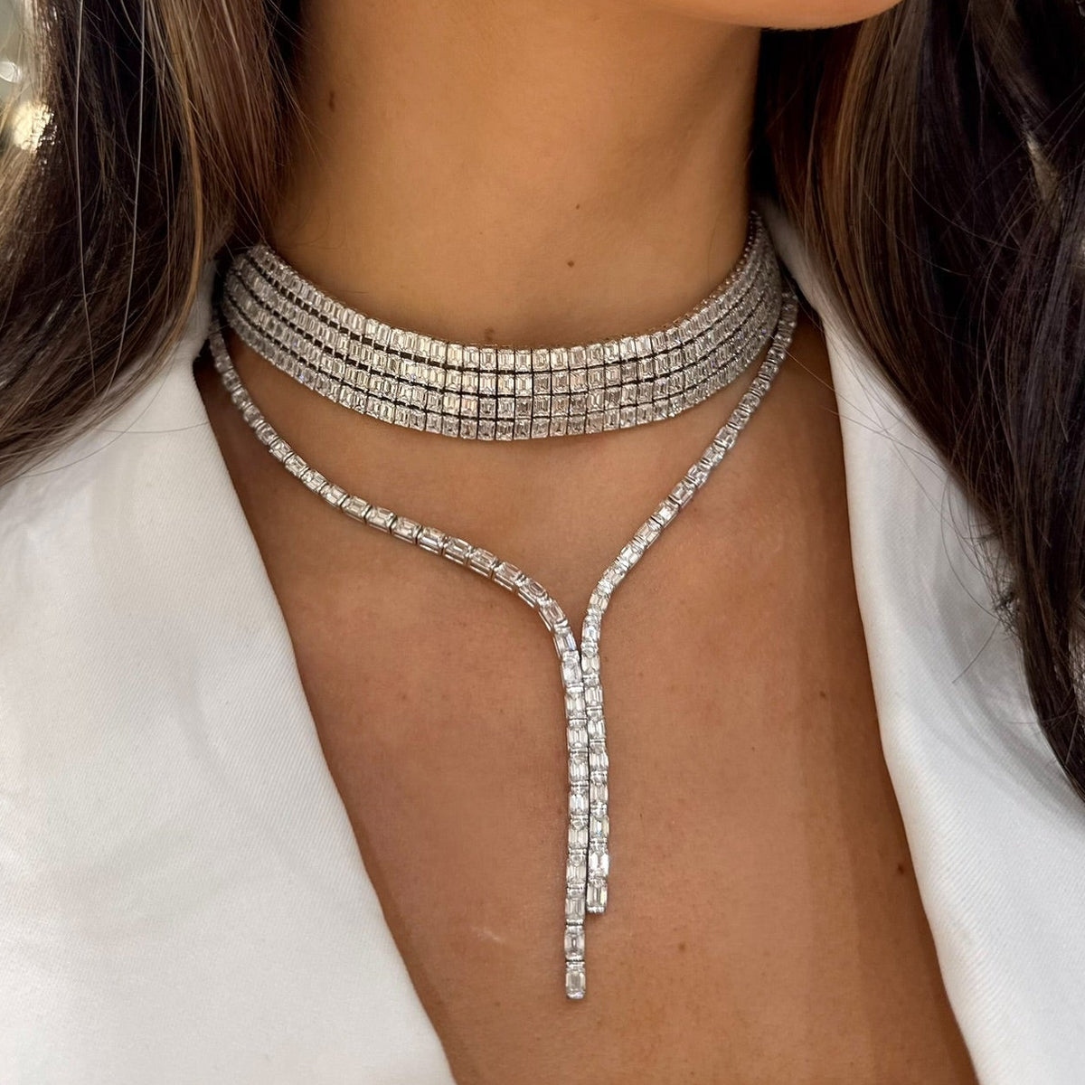 Baguette Diamond Choker Necklace
