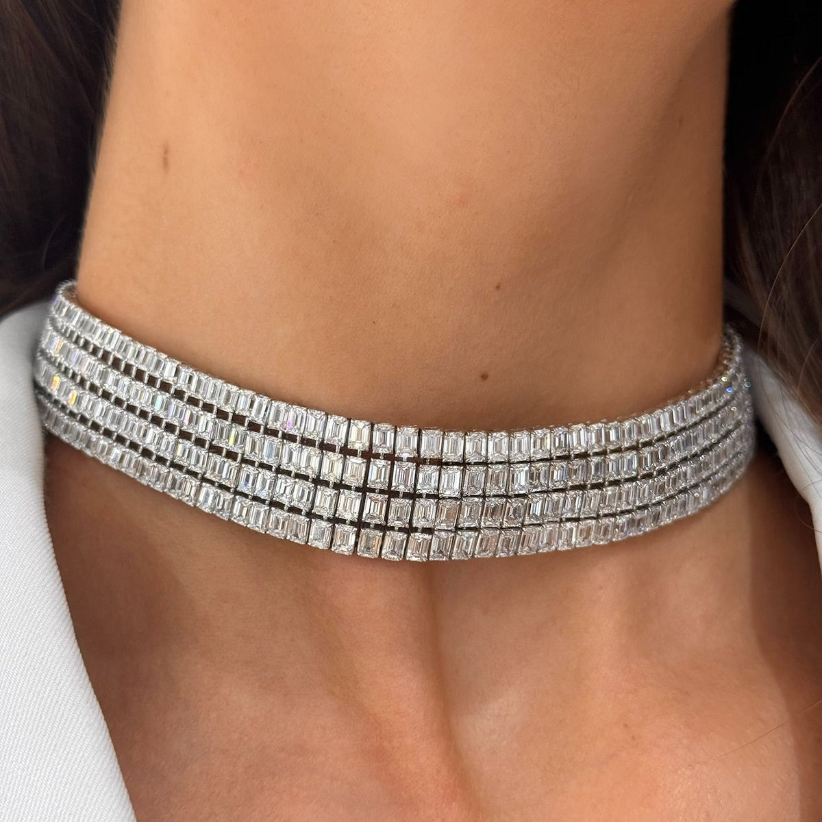 Baguette Diamond Choker Necklace
